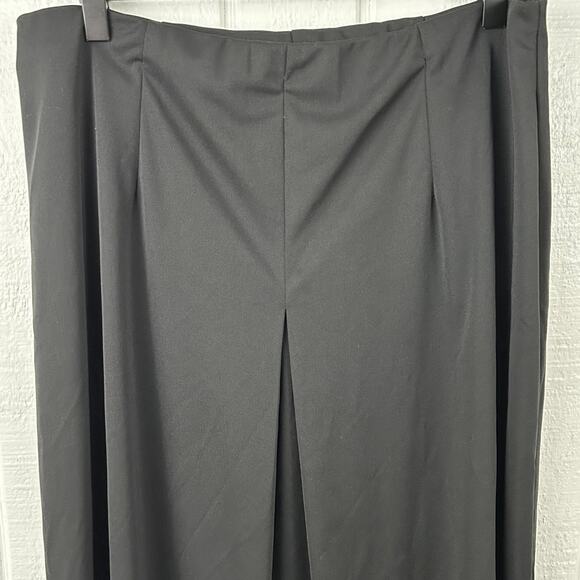 Diane Von Furstenberg Women Vintage Midi Skirt Black Designer Minimalist Large - Picture 2 of 6